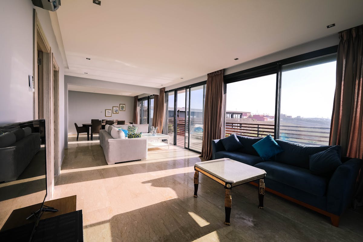 Bright contemporary living room of an apartment